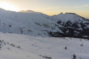 Kış manzara Batı Tatra Dağları'nın. Polonya.