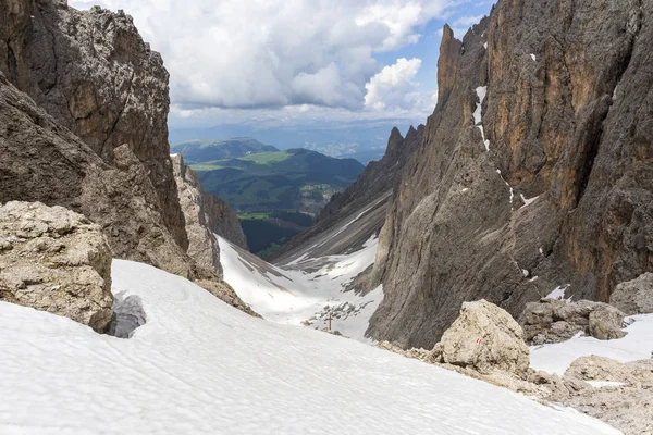 Wonderful view from Sassolungo . Dolomites. Italy. — Stock Photo, Image