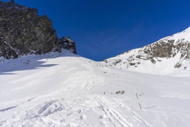 Mala Studena dolina kış. Tatra Dağları. Slovakya.