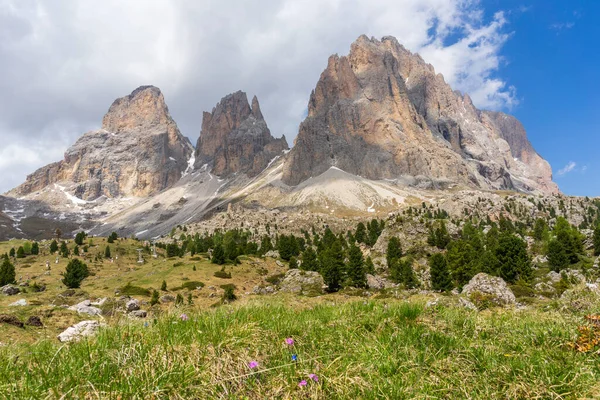 Vista Sassolungo Dolomitas Italia — Foto de Stock
