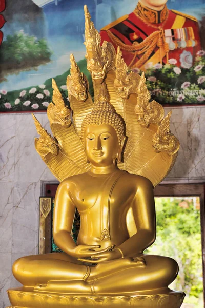 Phuket Thailand July 2017 Golden Buddha Statue Located Interior Wat — Stock Photo, Image