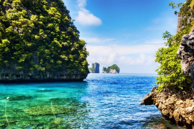 Ko Phi Phi Lee island is in the Phi Phi archipelago, in the Strait of Malacca. It is in Krabi Province of Thailand and it's the second large island in the arcipelago. clipart