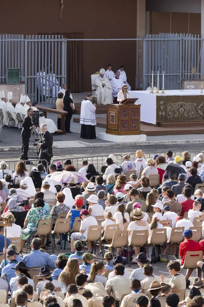 Ostia Lido Roma Italia Junio 2018 Papa Francesco Bergoglio Celebra — Foto de Stock