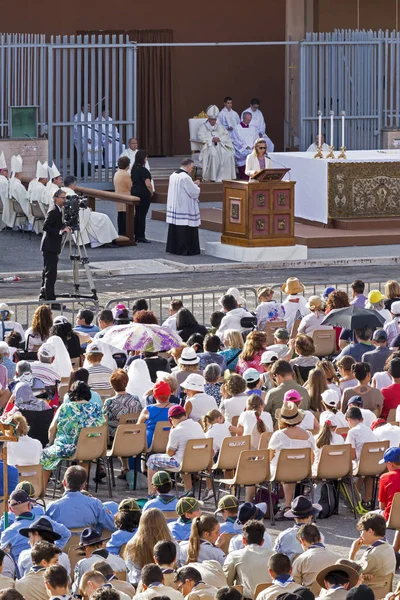 Ostia Lido Roma Italia Junio 2018 Papa Francesco Bergoglio Celebra — Foto de Stock