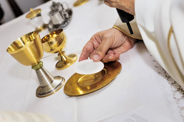 Catholic religious ceremony of Eucharist Stock Photo