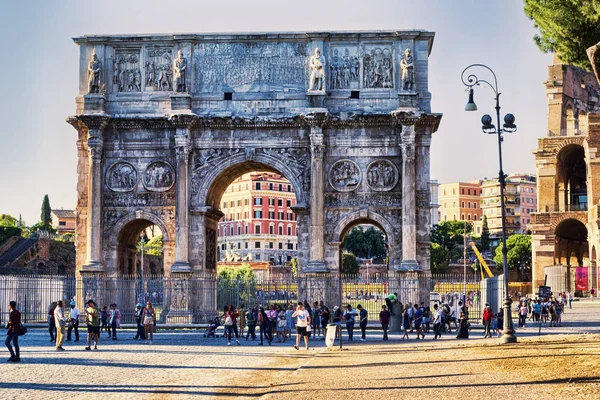 Roma Giugno 2018 Veduta Dell Arco Costantino Dei Fori Imperiali — Foto Stock