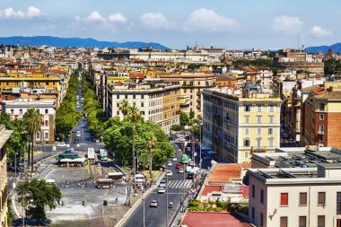 Rome, İtalya - 19 Temmuz 2018: Panoramik Roma ve mimarisi 