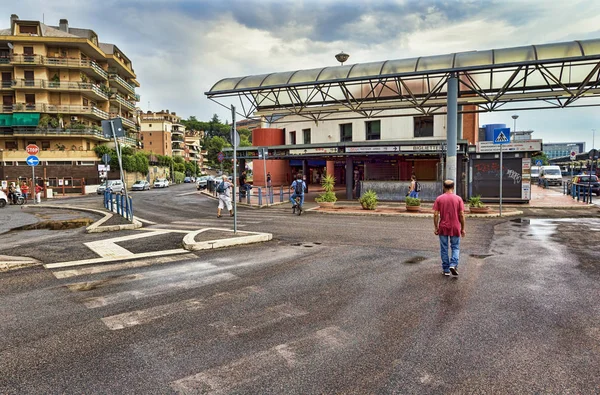 Řím Itálie Srpna 2018 Street View Stanice Metra Laurentina Metro — Stock fotografie