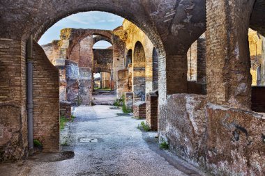 Antik Yedi Bilgeler Kiralık kaplıcada görünümünü içinde Roma Ostia Antica - Roma harabeleri