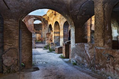 Antik Yedi Bilgeler Kiralık kaplıcada görünümünü içinde Roma Ostia Antica - Roma harabeleri