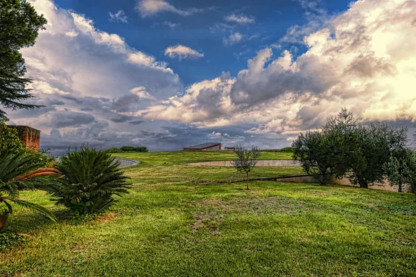 Prachtige Landschap Het Platteland Van Castel Leva Met Uitzicht Het — Stockfoto