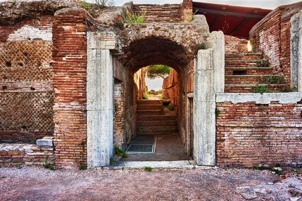 Archäologische Römische Reich Street View Ostia Antica Rom Italien — Stockfoto