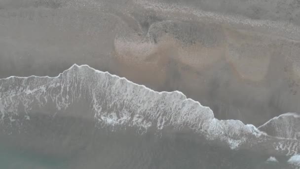 Vue Aérienne Supérieure Mouvement Océan Surface Son Ressac Avec Eau — Video