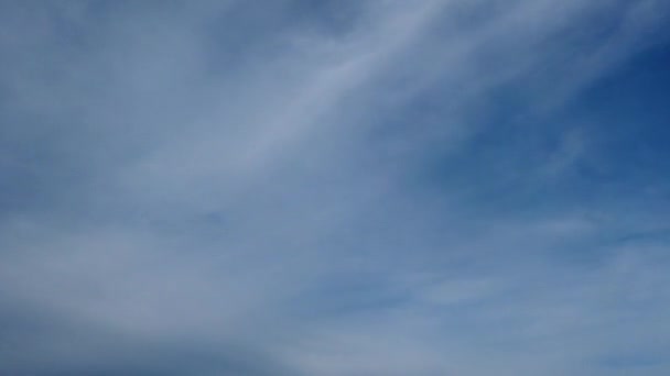 Flying Blue Sky Fluffy Clouds Time Lapse — Stock Video