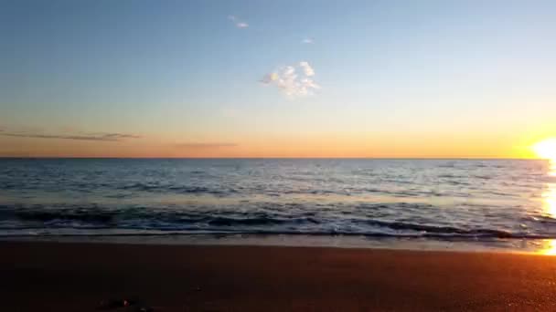 Strand Zee Zonsondergang Beweging Time Lapse — Stockvideo