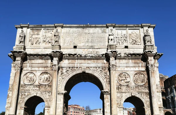 Maravilloso Decorado Arco Triunfal Constantino Roma Italia — Foto de Stock