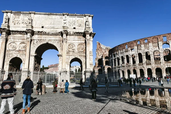 Roma Italia Diciembre 2018 Roma Vista Calle Con Paisaje Del —  Fotos de Stock