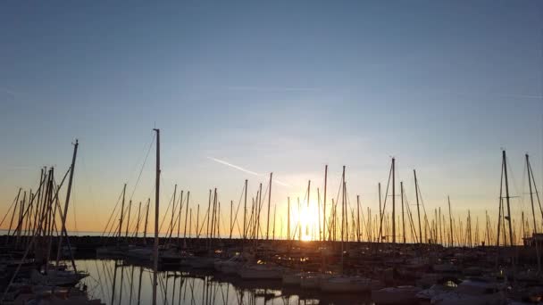 Ostia Lido Rom Italien Januar 2019 Sonnenuntergang Goldener Stunde Touristenhafen — Stockvideo