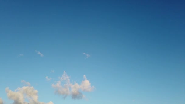 Lasso Tempo Cielo Blu Con Nubi Lanuginose — Video Stock