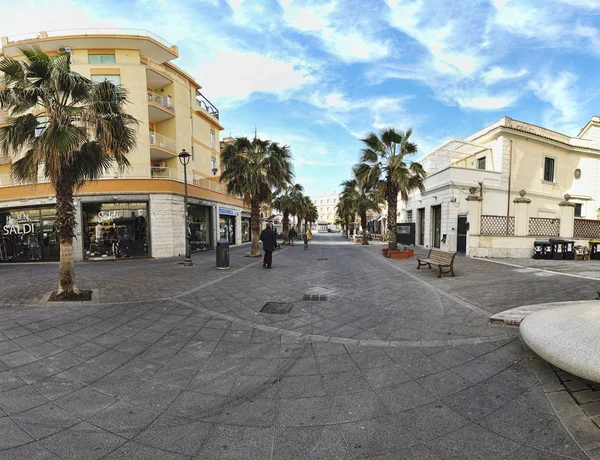 Ostia Lido Rzym Włochy Stycznia 2019 Street View Placu Marzio — Zdjęcie stockowe