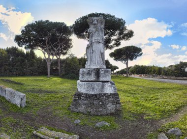 Roma heykel Minerva - Vittoria Alata - Ostia Antica - Roma - İtalya, sit alanı içinde yer alan