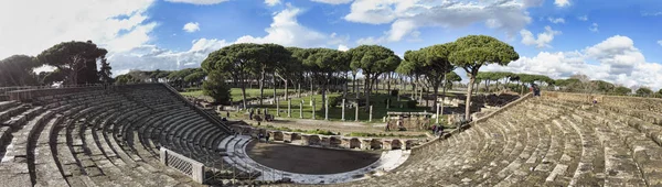 Ostia Antica Рим Италия Февраля 2019 Года Обзор Римского Театра — стоковое фото