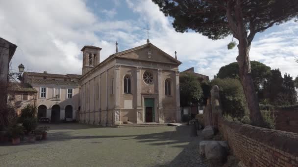 Catedral Medieval Sant Aurea Ostia Antica Roma Italia — Vídeo de stock