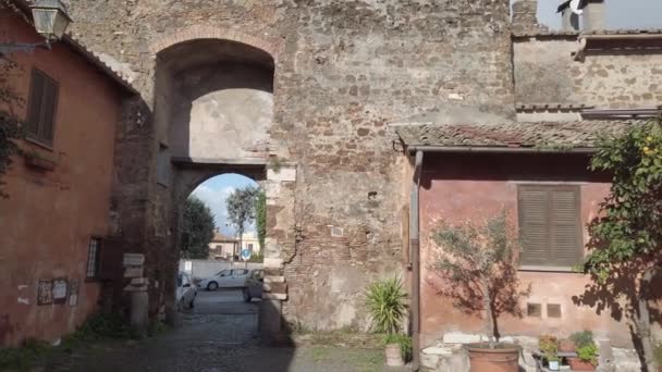 Rome Talya Şubat 2019 Genel Bakış Ortaçağ Köyü Ostia Antica — Stok video