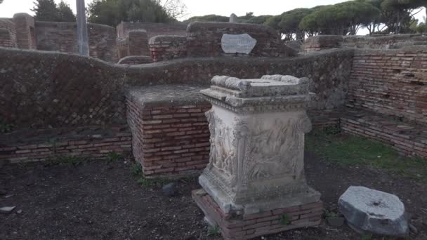 Sala Del Santuario Dell Altare Dei Gemelli Con Altare Marmoreo — Video Stock