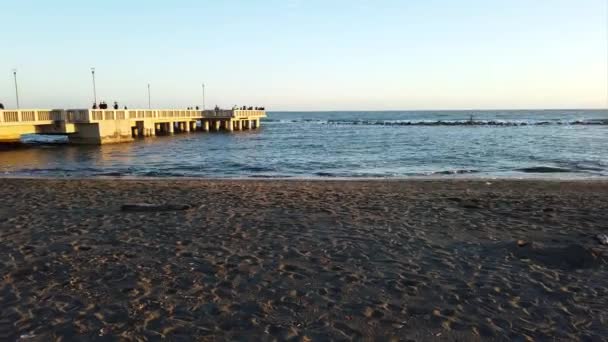 Ostia Lido Roma Italia Abril 2019 Sunset Sea Cape Motion — Vídeo de stock