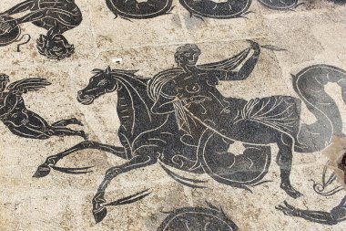 Neptune termal hamamlarında Nettuno zafer mozaik detay