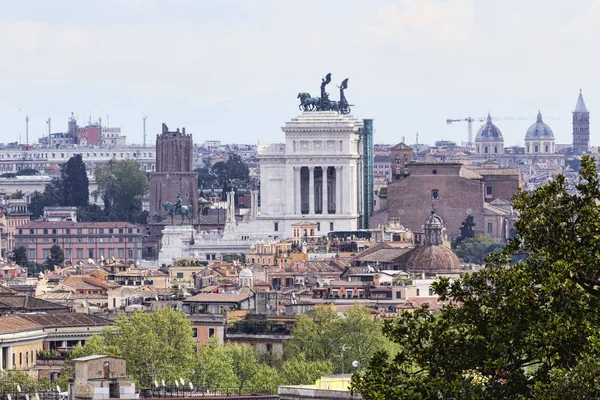 Egy Pillantást Rómába Városi Építészeti Szépségek Profilját Monumentális Oltár Haza — Stock Fotó
