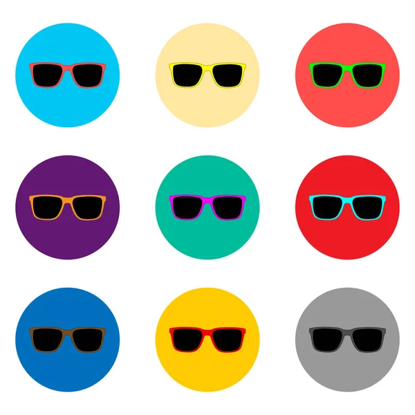 Vector Icon Illustration Logo Set Symbols Beach Sunglasses Sea Sunglasses — Stock Vector