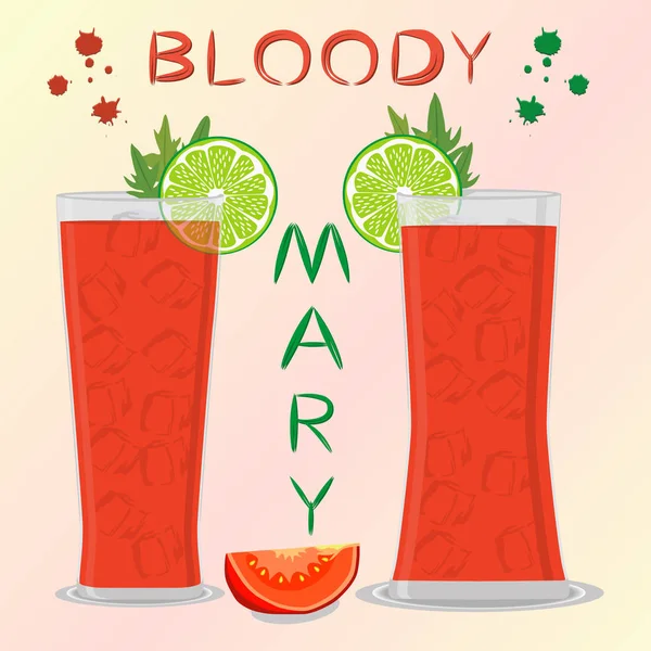 Ícone Vetor Logotipo Ilustração Para Coquetéis Álcool Maria Sangrenta Tomates — Vetor de Stock