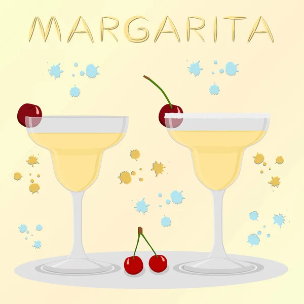 Vektorové Ikony Obrázek Logo Pro Alkohol Koktejl Margarita Berry Cherry — Stockový vektor