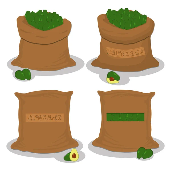 Icône Vectorielle Illustration Logo Pour Sacs Remplis Avocat Fruits Stockage — Image vectorielle