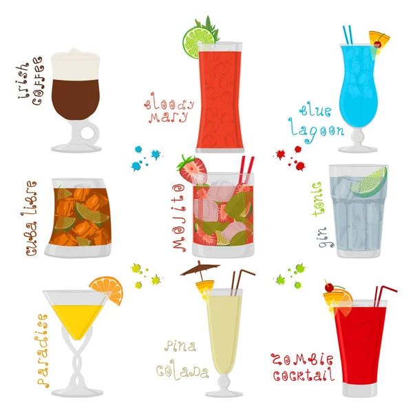 Logo Illustrazione Dell Icona Vettoriale Cocktail Alcool Dolce Bicchieri Vetro — Vettoriale Stock