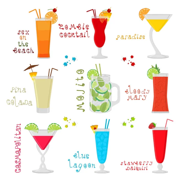 Vector Icon Illustration Logo Sweet Alcohol Cocktail Glass Glassware Cocktail — Stock Vector