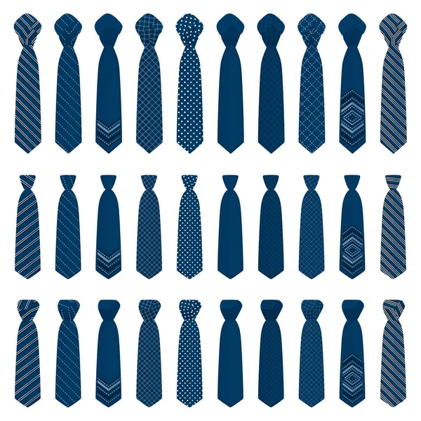 Tema büyük resimde bağları farklı türleri, kravat var ayarla. — Stok Vektör