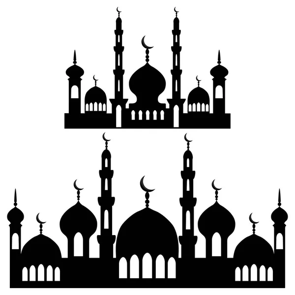 Ilustrasi pada tema tipe masjid yang berbeda - Stok Vektor