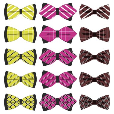 Tema büyük resimde bağları farklı türleri, bowties vari ayarla.