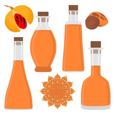 İllüstrasyon tema büyük set farklı türde hindistan cevizi yağı