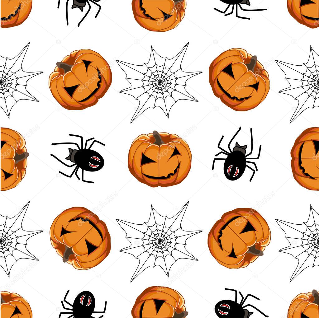 Illustration on theme big colored pattern Halloween