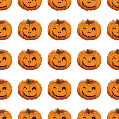 Büyük renkli Cadılar Bayramı temalı bir resim, dikişsiz turuncu balkabağı. Balkabağı koleksiyonu ve Cadılar Bayramı 'nda aksesuarlardan oluşan kusursuz bir desen. Kusursuz balkabağından nadir görülen Cadılar Bayramı.