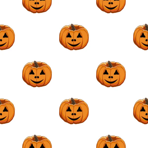 Illustration Tema Stora Färgade Mönster Halloween Sömlös Orange Pumpa Sömlöst — Stock vektor