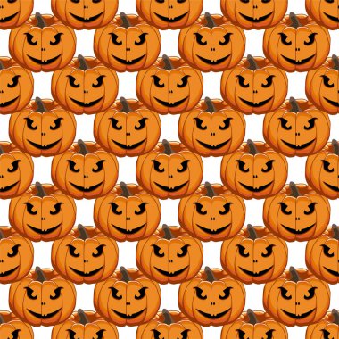 Büyük renkli Cadılar Bayramı temalı bir resim, dikişsiz turuncu balkabağı. Balkabağı koleksiyonu ve Cadılar Bayramı 'nda aksesuarlardan oluşan kusursuz bir desen. Kusursuz balkabağından nadir görülen Cadılar Bayramı.