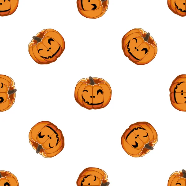 Illustratie Thema Groot Gekleurd Patroon Halloween Naadloze Oranje Pompoen Naadloos — Stockvector