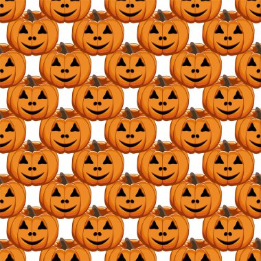 Büyük renkli Cadılar Bayramı temalı bir resim, dikişsiz turuncu balkabağı. Balkabağı koleksiyonu ve Cadılar Bayramı 'nda aksesuarlardan oluşan kusursuz bir desen. Kusursuz balkabağından nadir görülen Cadılar Bayramı.