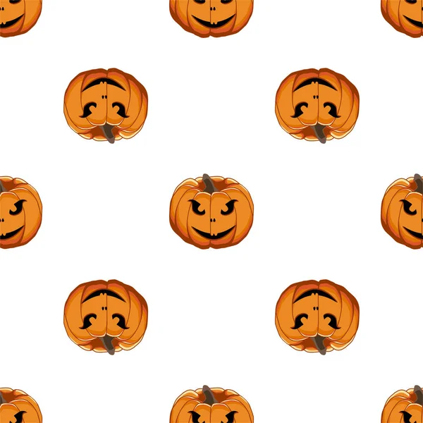 Illustration Theme Big Colored Pattern Halloween Seamless Orange Pumpkin Seamless — Stock Vector