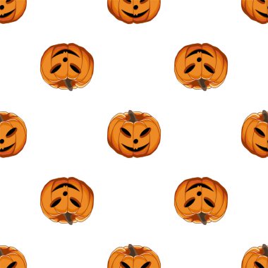 Büyük renkli Cadılar Bayramı temalı bir resim, dikişsiz turuncu balkabağı. Balkabağı koleksiyonu ve Cadılar Bayramı 'nda aksesuarlardan oluşan kusursuz bir desen. Kusursuz balkabağından nadir görülen Cadılar Bayramı.